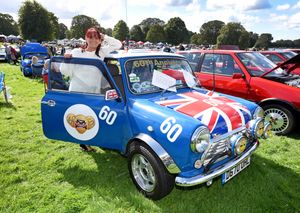 Angela Kyrwood from Sutton Coldfield with her 186 classic Mini.