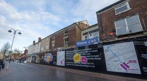 Some of the derelict buildings in High Street, Bilston, being demolished as part of the Urban village project