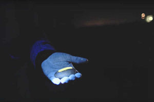 The UV mark on the pebble