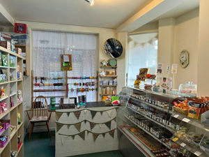 Shop displays inside Chocolate Haven.