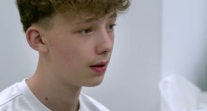 Alfie listening as he is talked through the upcoming operation. Picture: Channel Five