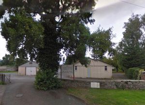 Hay-on-Wye community centre before it was demolished. Plans for 16 homes at the site of the former Hay-on-Wye community centre have been lodged with Bannau Brycheiniog National Park Authority - from Google Streetview