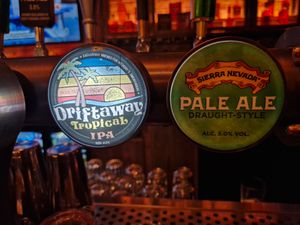 Popular American beers are available on tap