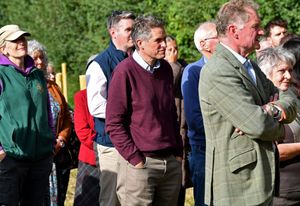 Sir William Worsley officially opens the new woodland path off Mill Lane, Shifnal. Gavin Williamson MP was one of the guests.