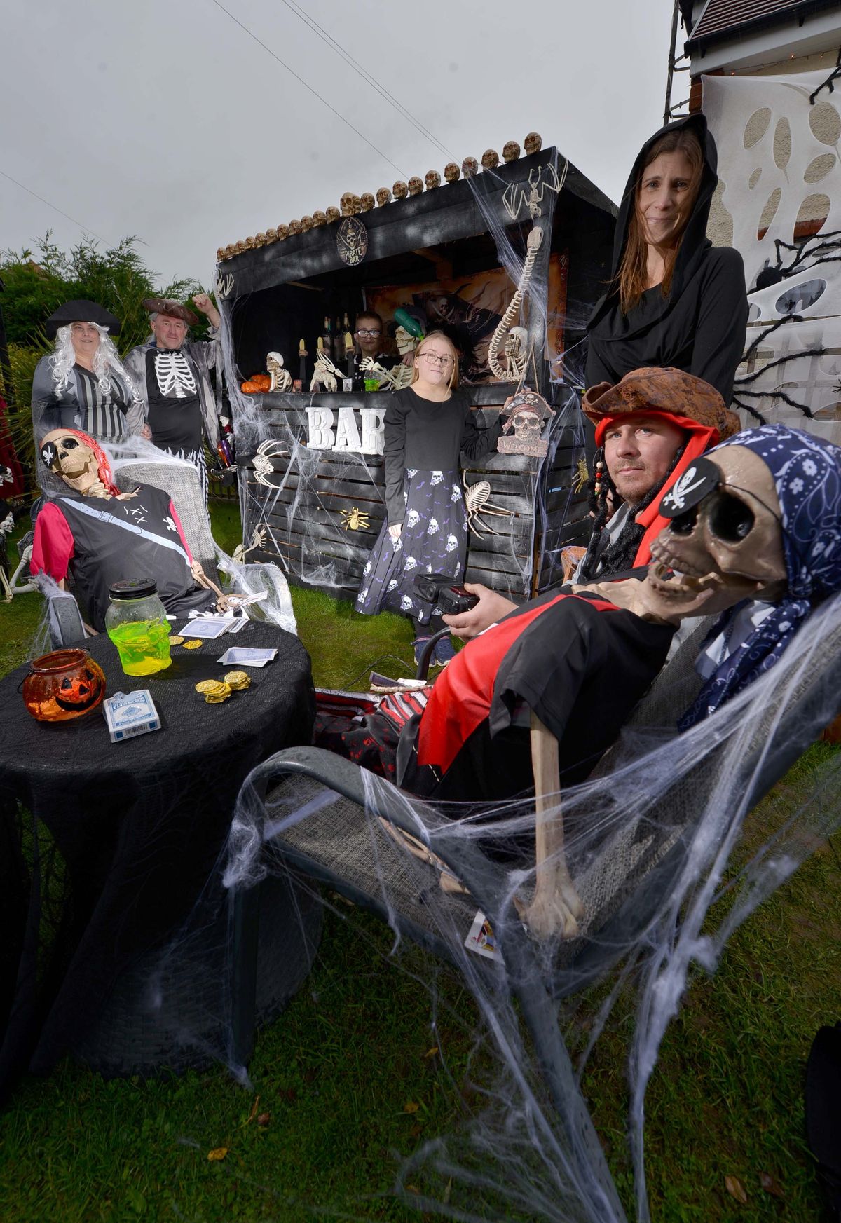 Watch - see the incredible Halloween display featuring ghouls, ghosts and even a pirate ship built in a South Shropshire garden