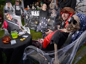 Supporting image for story: Watch - see the incredible Halloween display featuring ghouls, ghosts and even a pirate ship built in a South Shropshire garden