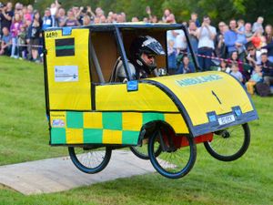 Supporting image for story: Thrills as Much Wenlock holds first soap box derby - in video and pictures