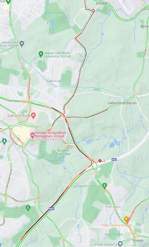 Delays in the Solihull area due to the M42 closure