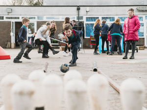 Supporting image for story: Watch: Teachers explain method behind chaotic and muddy new playtime madness at Shrewsbury school