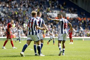 Karlan Grant celebrates his goal for West Brom against Rayo Vallecano (Photo by Adam Fradgley/West Bromwich Albion FC via Getty Images)