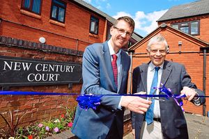 Council cabinet members Lee Chapman and Nick Bardsley at the reopening of New Century Court
