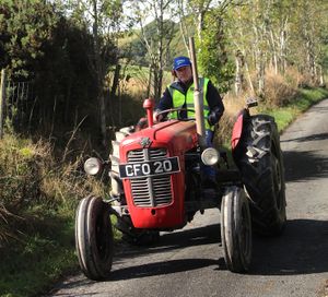 Tudor Wozencraft from Rhayader abord his MF 35