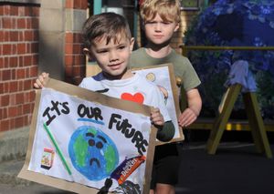 Little climate change protestors at Coleham Primary School