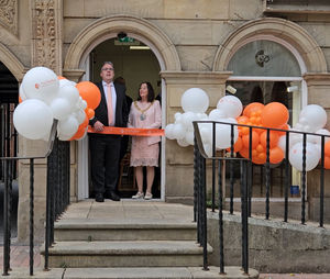 Chief Finance Officer Matthew Rowell and The Worshipful the Mayor, Councillor Jenny Barron reopening the Stafford branch.