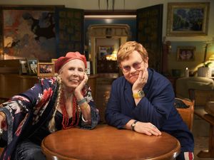 Supporting image for story: Joni Mitchell announces live album plans during rare interview with Elton John