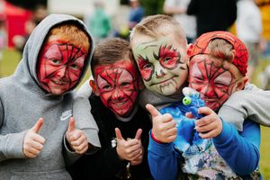 Miller Lewis, five, Adam Rollings, four, Archie Lewis, eight, and Sidney Dell, four, at Cae Glas Live