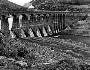 This was the Garreg Ddu dam in the Elan Valley with water levels at an all-time low