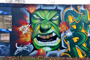 The graffiti artist created this design