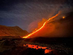 A wildfire on the Isle of Arran in Scotland