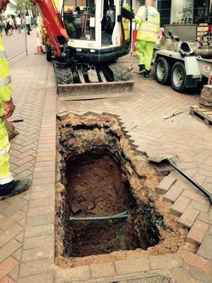 Part of Pride Hill was closed off on Friday
