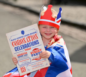 Coronation celebrations at Black Country Living Museum..Lilly Hanson, aged 3, from Woollaston.