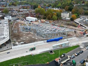 Supporting image for story: Exclusive new aerial pictures show progress on Dudley's new £24 million bus and tram station