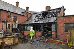 The Queens Head pub in Londonderry Road, Smethwick, after the fire in the early hours of Sunday morning