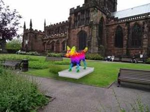 An artists' impression of a wolf statue