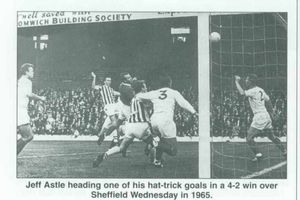 Jeff heading a goal in 1965