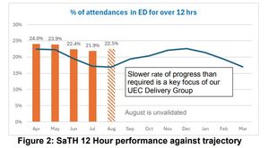 SaTH 12 hour performance figures (August figures have now been validated). Picture: NHS STW