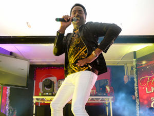 Supporting image for story: Britain's Got Talent's Donchez wiggles and wines at Sedgley Christmas lights switch on - with pictures