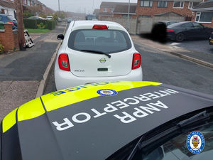 The driver of a stolen, cloned Nissan Micra tried to ram officers before trying and failing to flee on foot