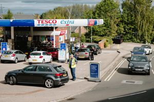 Queues at Tesco at the Wrekin Retail Park in Telford, on Friday. It was closed on Saturday and Sunday mornings