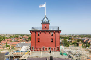 The Jubilee Tower from the roof at Shrewsbury Flaxmill Maltings