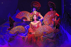 Lucy in the pantomime Aladdin at the Grand