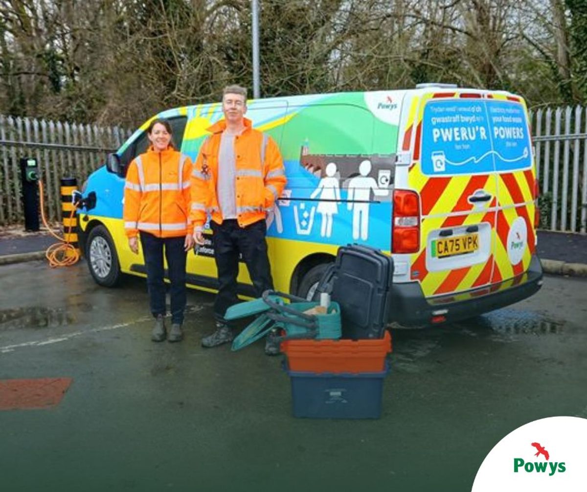 New electric vans in Powys to boost recycling awareness and tackle environmental crime