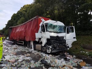Supporting image for story: Three-hour delays after M6 lorry crash - with PICTURES