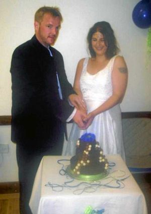 Happier times Ceri and Ruth on their wedding day in 2009