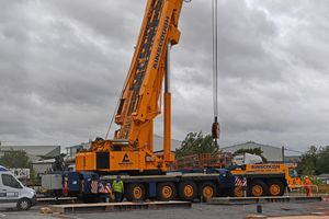 The new McDonalds building in Bridgnorth giant crane  arrives at 7am today in Chartwell Park. Bridgnorth.