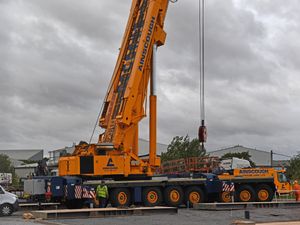Supporting image for story: Watch: Bridgnorth's first McDonald's restaurant arrives on the back of a trailer
