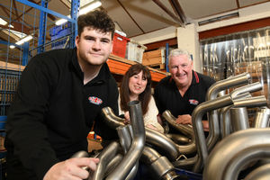 L-r - Oliver Wellings of Birchills Automotive, Gail Jennings of Walsall High-Growth Programme) and Andrew Wellings of Birchills Automotive