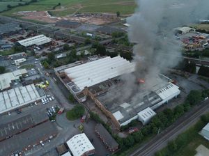 An aerial view of the blaze. Photo: Staffordshire Fire and Rescue Service