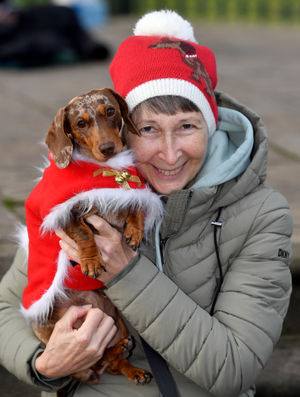 Organiser Paula Costin with her dog Daphne