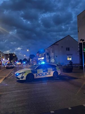 The scene on Brierley Hill High Street on Saturday night