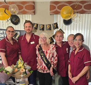 Irene celebrates her retirement with her beloved colleagues