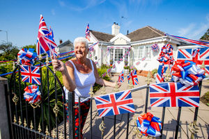 Camelia Towersey has decorated the outside of her house for the. Queen's Jubilee on Oxbarn Avenue, Wolverhampton.