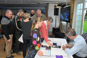Chris Hadfield signing books