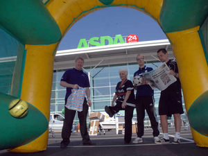 Supporting image for story: England fans still in the World Cup spirit at Telford supermarket