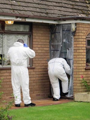 Police at the scene after the death