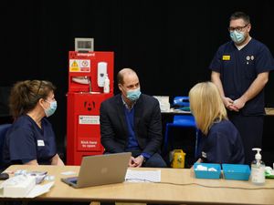 Supporting image for story: William visits local vaccination centre to praise work of staff and volunteers